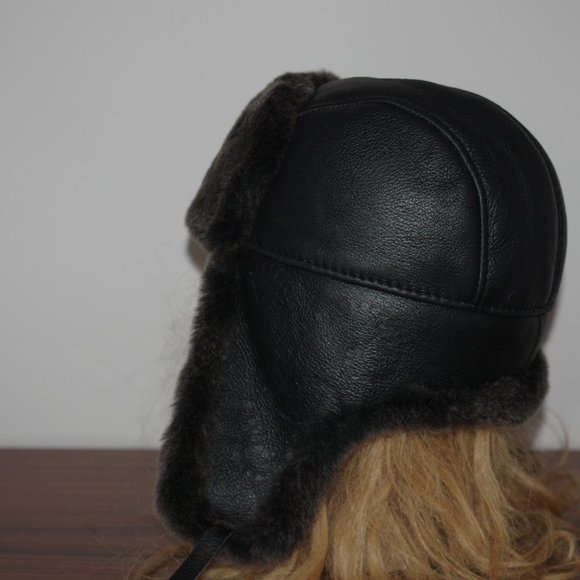 Zavelio Shearling Sheepskin Leather Aviator Large - Picture 3 of 5